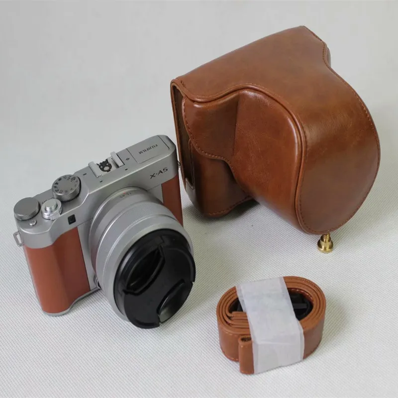 Новая сумка для цифровой камеры из искусственной кожи чехол для Fujifilm Fuji X-A5 X-A20 xa5 xa20 15-45 мм крышка объектива с плечевым ремнем