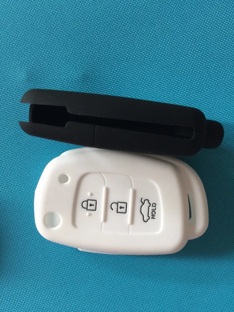 Pusakieyy 3 Button Silicone Car Remote Flip Key Fob Shell Cover Case For Hyundai Creta I10 I20 Tucson Elantra Santa Fe 2016 2017 |