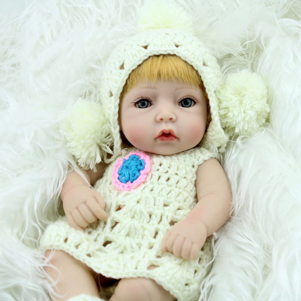 NPKDOLL 10 дюймов миниатюрная кукла-новорожденная девочка Силиконовые Мини-куклы с