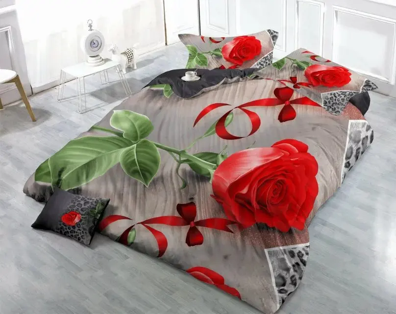 4 шт Роза бабочка 3D постельное белье пододеяльник простыня наволочки|duvet cover|cover