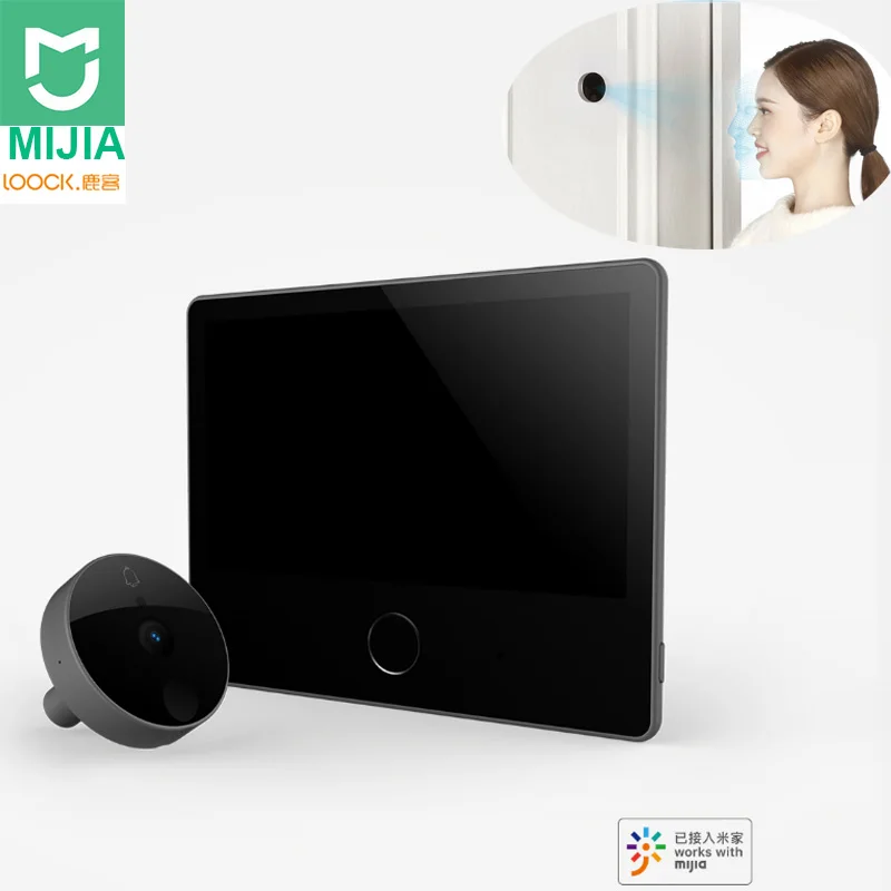 Xiaomi Mijia Luke умный дверной видео дверной звонок кошачий глаз молодежное издание CatY серый Mijia приложение управление перезаряжаемый ips дисплей широкий угол