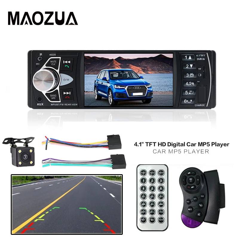 

Autoradio 12V 4022D 4.1 inch 1 Din Car Radio Auto Audio Stereo Player Support Bluetooth FM Remote Control Rear View Camera