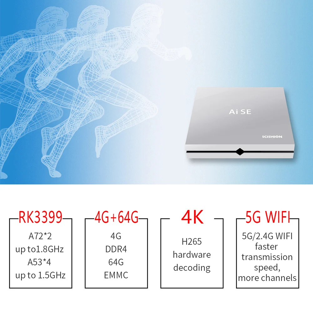 Ai SE Android 7,1 умная Игровая приставка RK3399 DDR4 4G64G 4K ТВ приставка мультимедийный видеоплеер с геймпадом 5G2. 4G WiFi RJ45 USB3.0 type-C