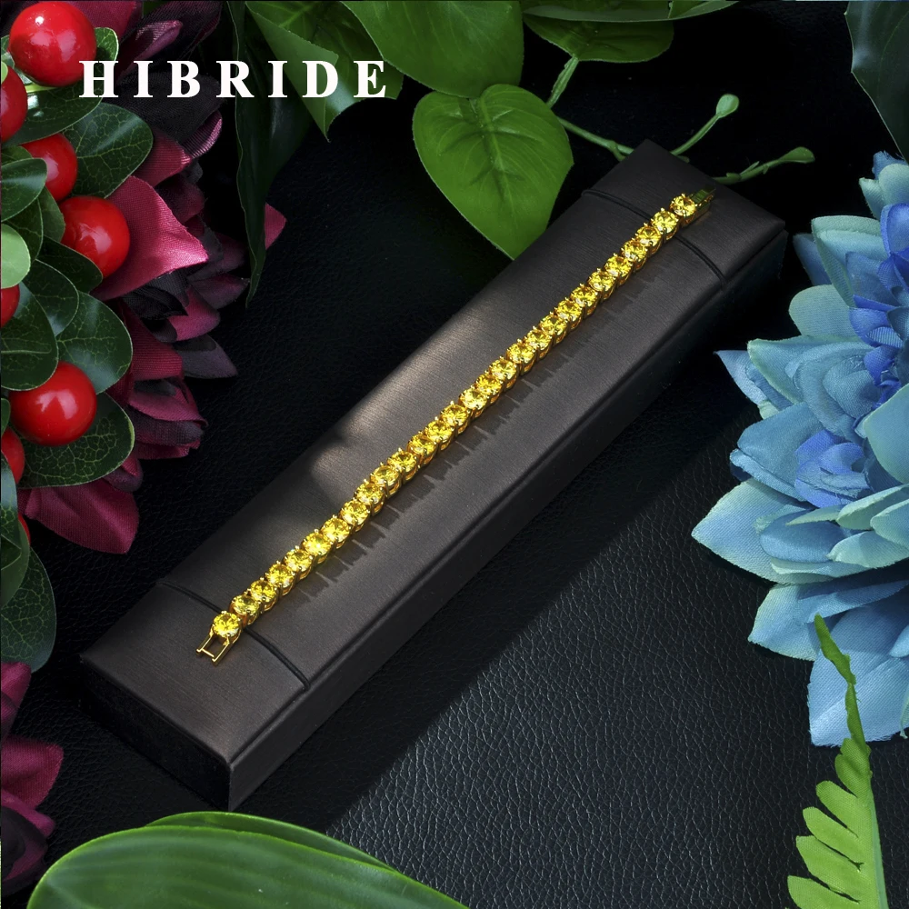 Женский браслет с цирконием hibrid золотого цвета для подарка B 02|charm bracelet|a braceletbracelet
