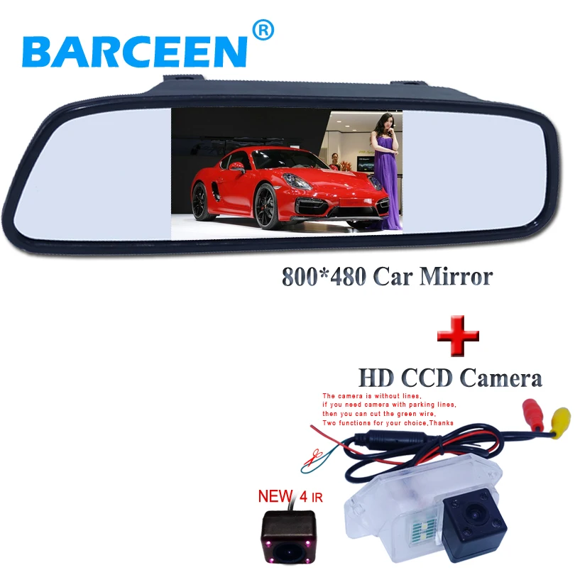 Автомобильное Зеркало ночного видения HD CCD Автомобильная камера заднего вида для
