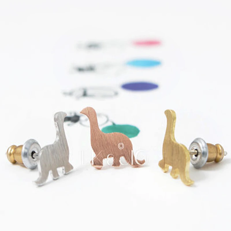 Yiustar золотые розово-золотые серьги-гвоздики с динозавром для женщин крошечные