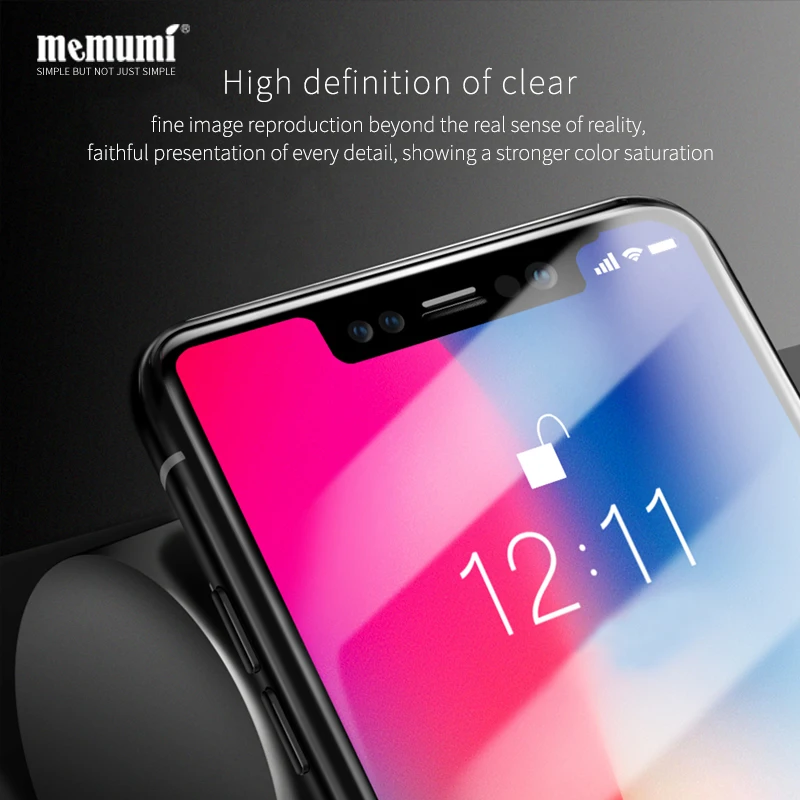 Защитное стекло memumi закаленное для iPhone X 4D|tempered glass|tempered glass filmglass film |