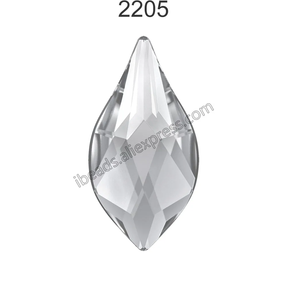Crystal 001 F 2 шт.) Оригинальные кристаллы от Swarovski 2205 пламя с плоской задней частью без горячей фиксации Стразы для дизайна ногтей DIY украшения одежды - Цвет: Crystal 001 F