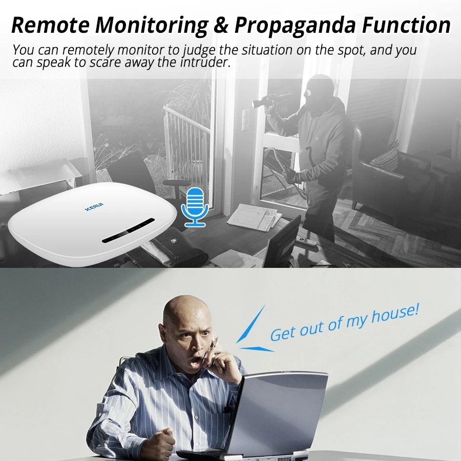 KERUI Беспроводная GSM система охранной сигнализации 433 МГц IOS/Android приложение