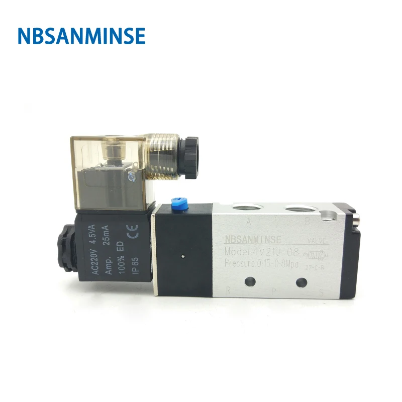 4V210 06 / 08 Соленоидный клапан G 1/8 &quotG 1/4&quot двухпозиционный пневматический