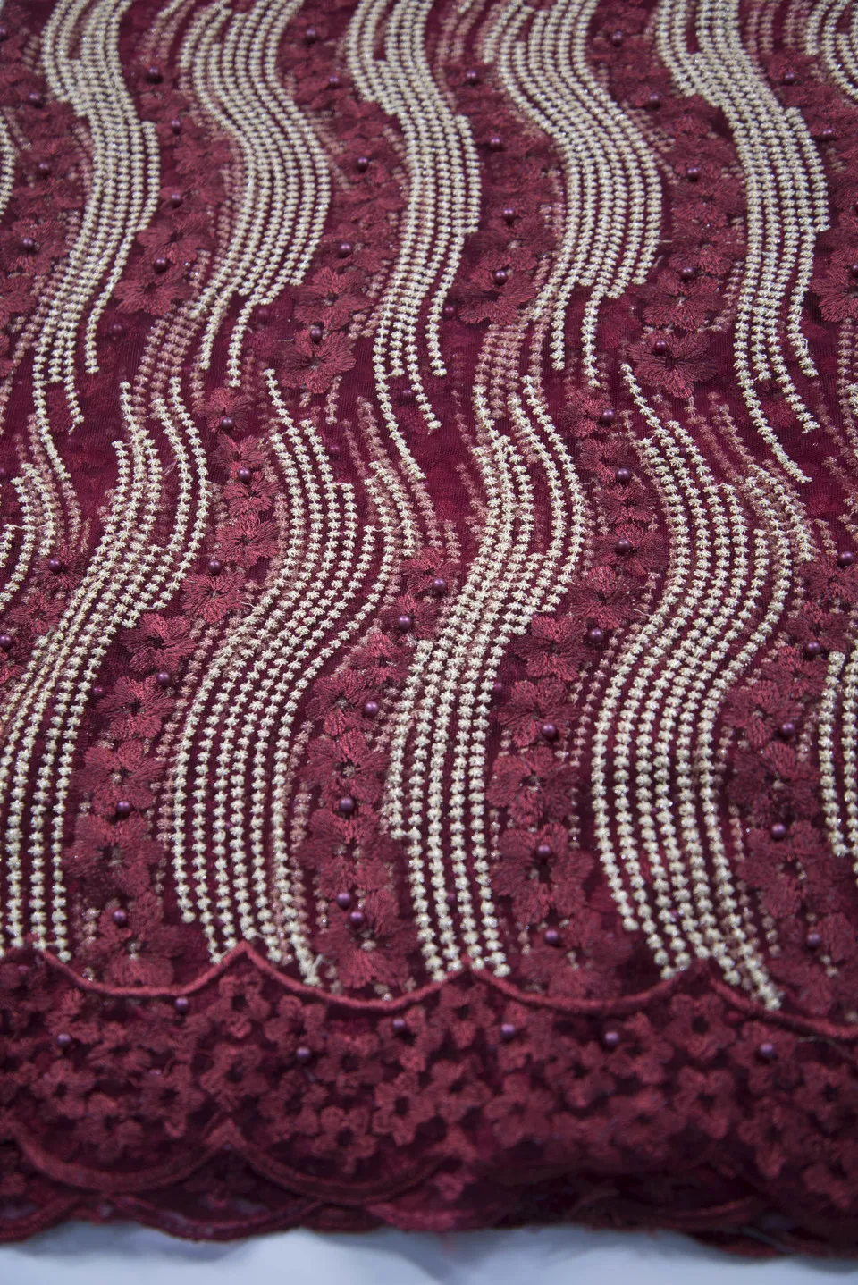 African Material Beaded Lace Fabric For Wedding White 2018 High Quality G916-12 | Дом и сад