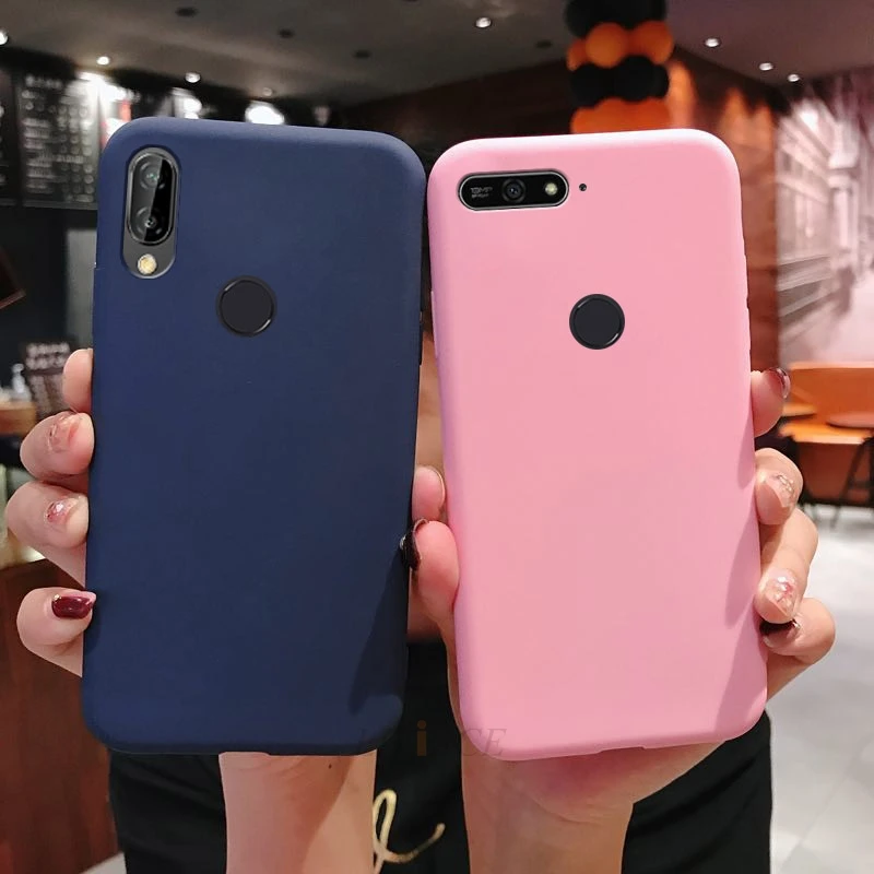 Матовый Силиконовый чехол для телефона на huawei y5 y6 y7 prime y3 y9 y5 ii 2 яркие цвета Мягкая задняя крышка из ТПУ fundas coque