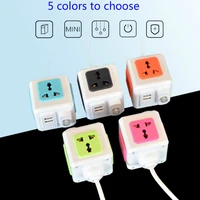 smart home powercube socket universal 4 outlets 2 usb ports power strip extension adapter with 2m cable aueuusuk plug socket