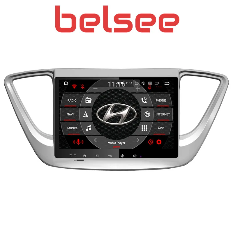 Автомагнитола Belsee для Hyundai Verna Accent Solaris 2017 2018 2 Din Android 8 стерео GPS навигация Bluetooth IPS