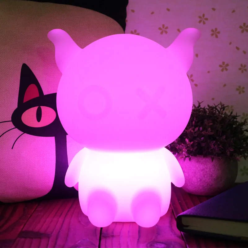 Novelty USB Led Night Light cartoon bear Seven color change remote controller desk lamp light gift for Baby Children | Лампы и