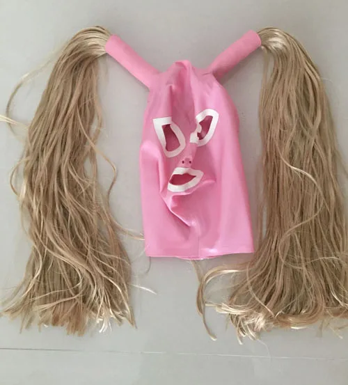 Латексная Маска Crazy Club на заказ черно белая Фетиш маска латексная капюшон с двумя