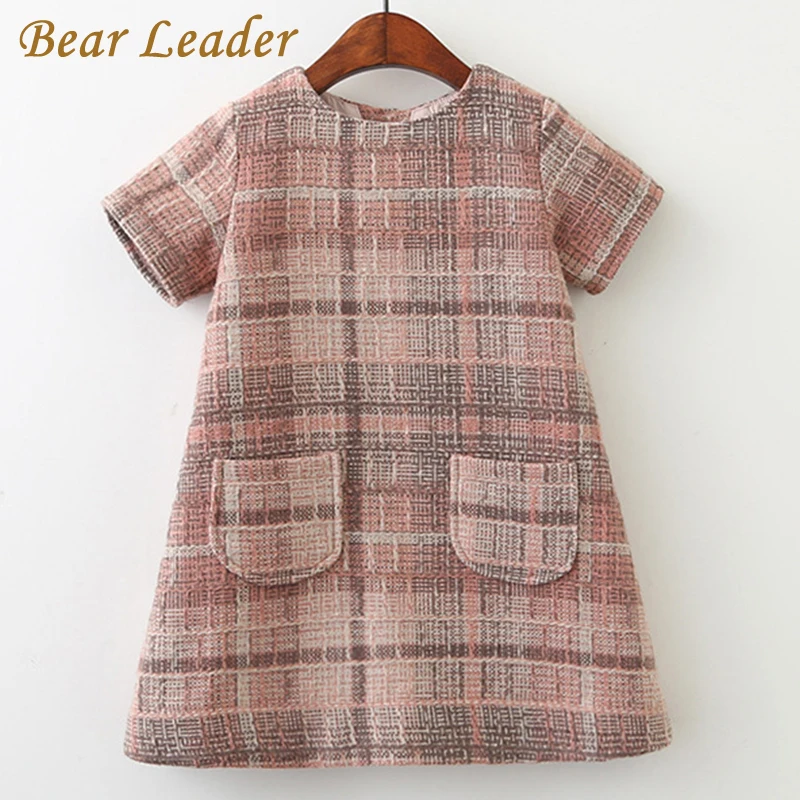 Платье для девочки Bear Leader Брендовое весеннее платье с круглым вырезом и