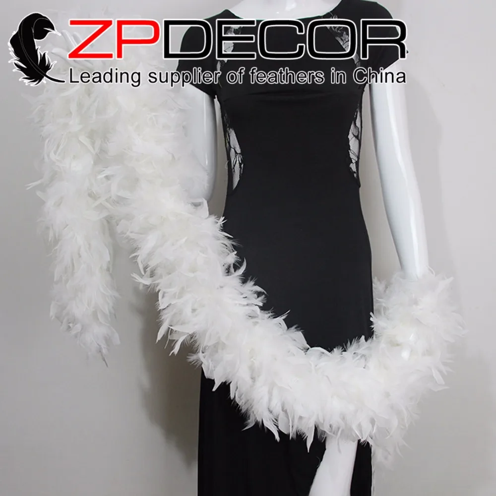 

ZPDECOR 150 г 2 ярда/лот хорошее качество красивый белый отбеленный турецкое перо боа Chandelle свадебное и Рождественское украшение