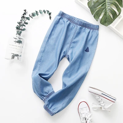Hot New Baby Chilren jeans thin spring and summer loose style denim pants for boys and girls cool long trousers