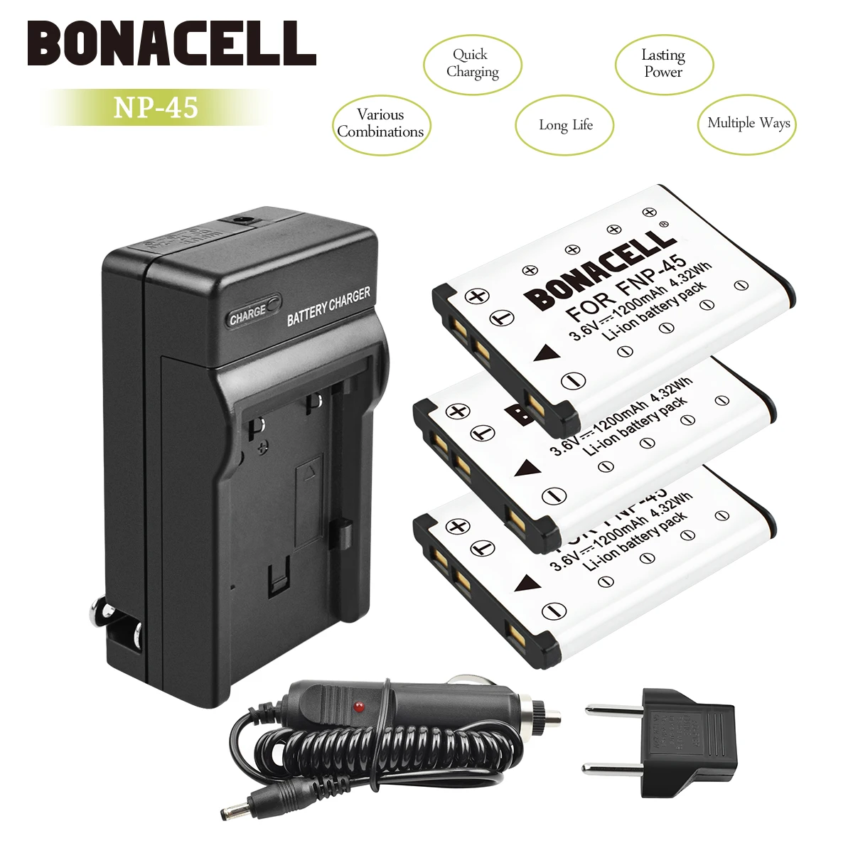 Bonacell Li-40B Li ion аккумулятор 40B 42B Батарея+ Зарядное устройство для цифровой камеры Olympus Li-42B NP-45 для Nikon EN-EL10 D-Li63 D-Li108 NP-80 CNP80 KLIC-7006 L50 - Цвет: 3X Battery Charger