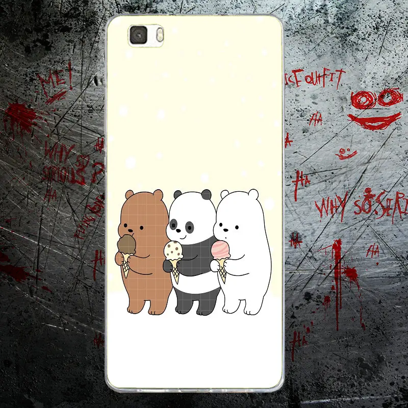 Мягкие ТПУ чехлы для телефонов Huawei P8 P9 P10 P20 Mate 10 Pro Y5 Y6 II Y7 Honor 6X 7X 9 Lite Ice We Bare Bear Fighting