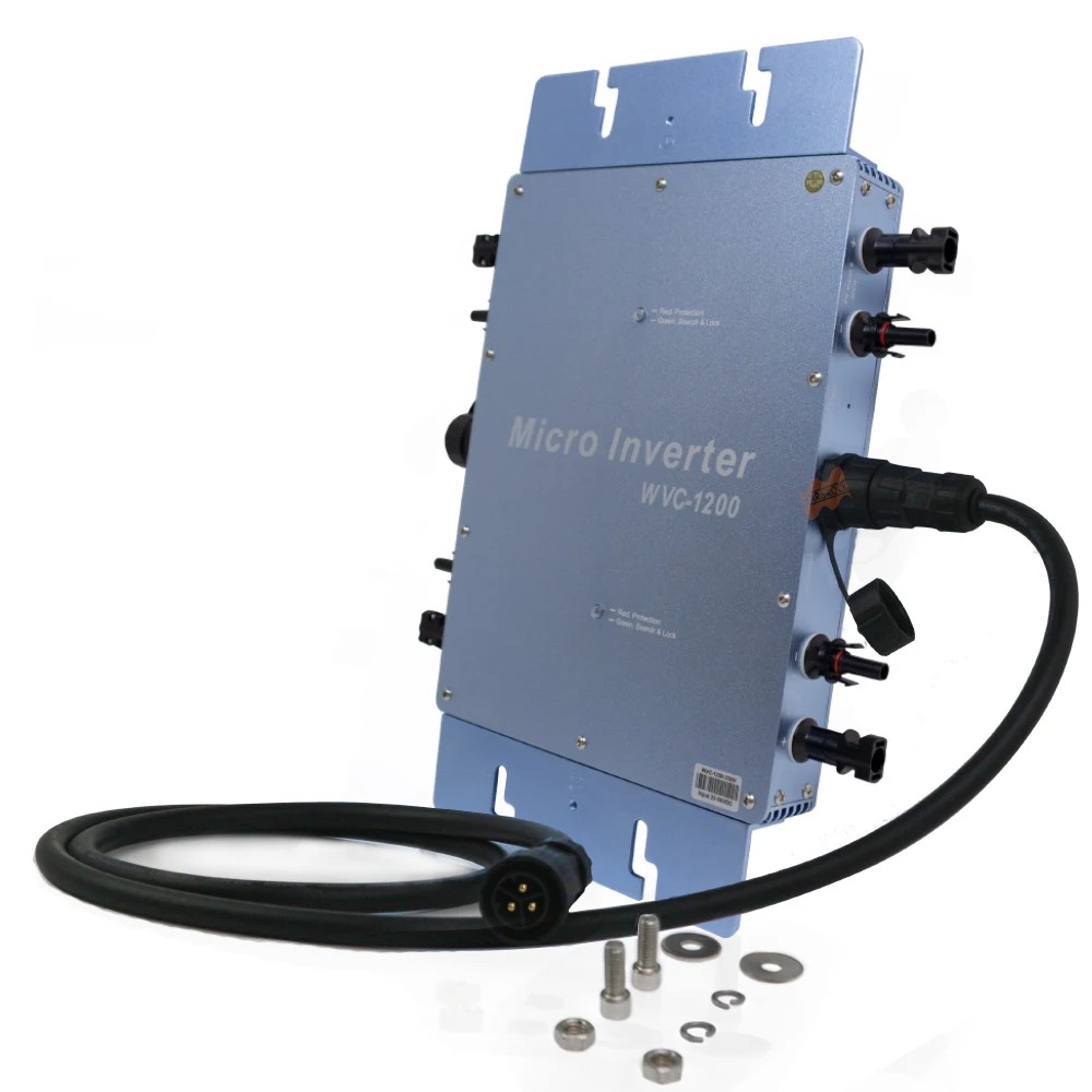 Водонепроницаемый IP65 MPPT 1200W умный сетевой солнечный инвертор DC 22-50V до 80-160VAC или 180-260VAC, 50 hz/60 hz, макс для панелей 1400W
