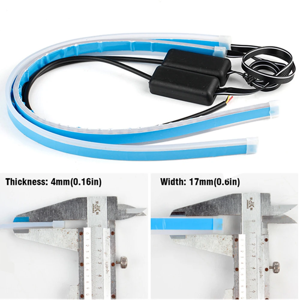 2 шт. желтый течет ультра тонкий гибкий светодиодный ДРЛ универсальные головной