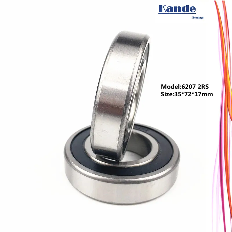 

6207 2RS 2PCS ABEC-5 6207 2RS Single Row Deep Groove Ball Bearing 35x72x17 mm High Quality 6207-2RS