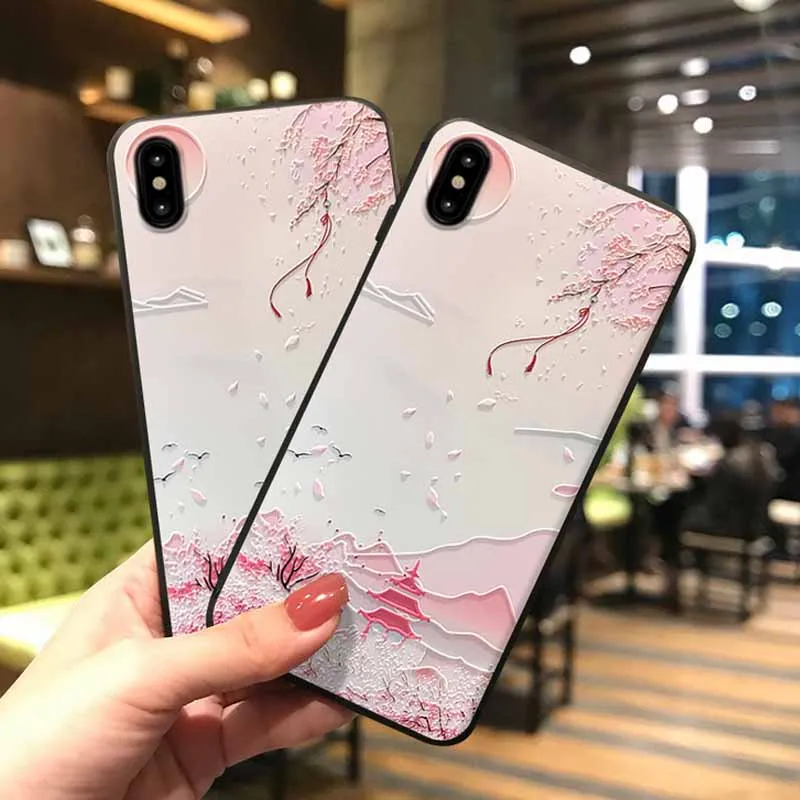 JIBAN For Samsung Note9 Coque Wholesale Matte Relief Landscape Magpie Cases XiaoMi 9 8 Mix2s 6x S10 |