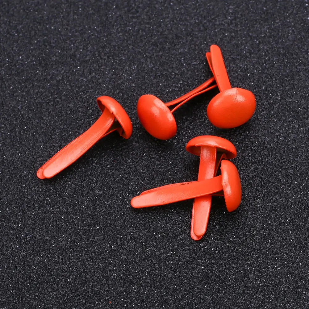 8X12MM Orange DIY 50 шт. металлические вращающиеся пуговицы Brads аксессуары винтажная живопись штифтики для скрапбукинга 8 видов цветов дома ручной работы аксессуары - Цвет: 8X12MM Orange