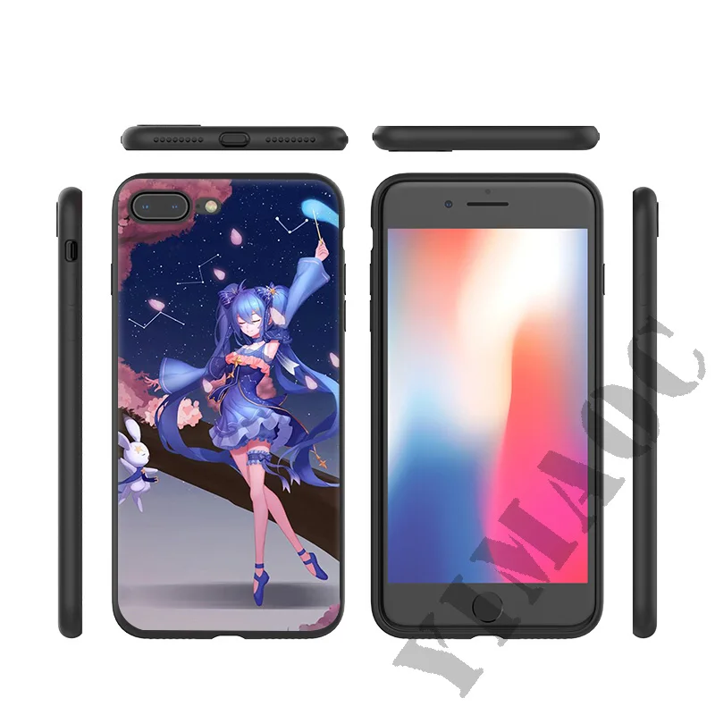 YIMAOC Hatsune Miku Anime Soft Silicone Case for iPhone 11 Pro Xr Xs Max X or 10 8 7 6 6S Plus 5 5S SE Cover |