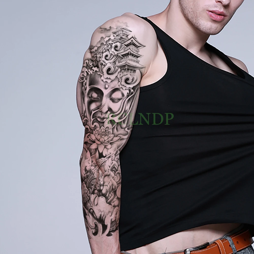 Водостойкая Временная тату-наклейка женская и мужская наклейка большой размер |