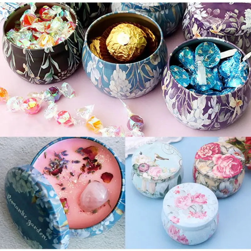 Ретро круглая жестяная коробка чайные конфеты ювелирная монета банки для