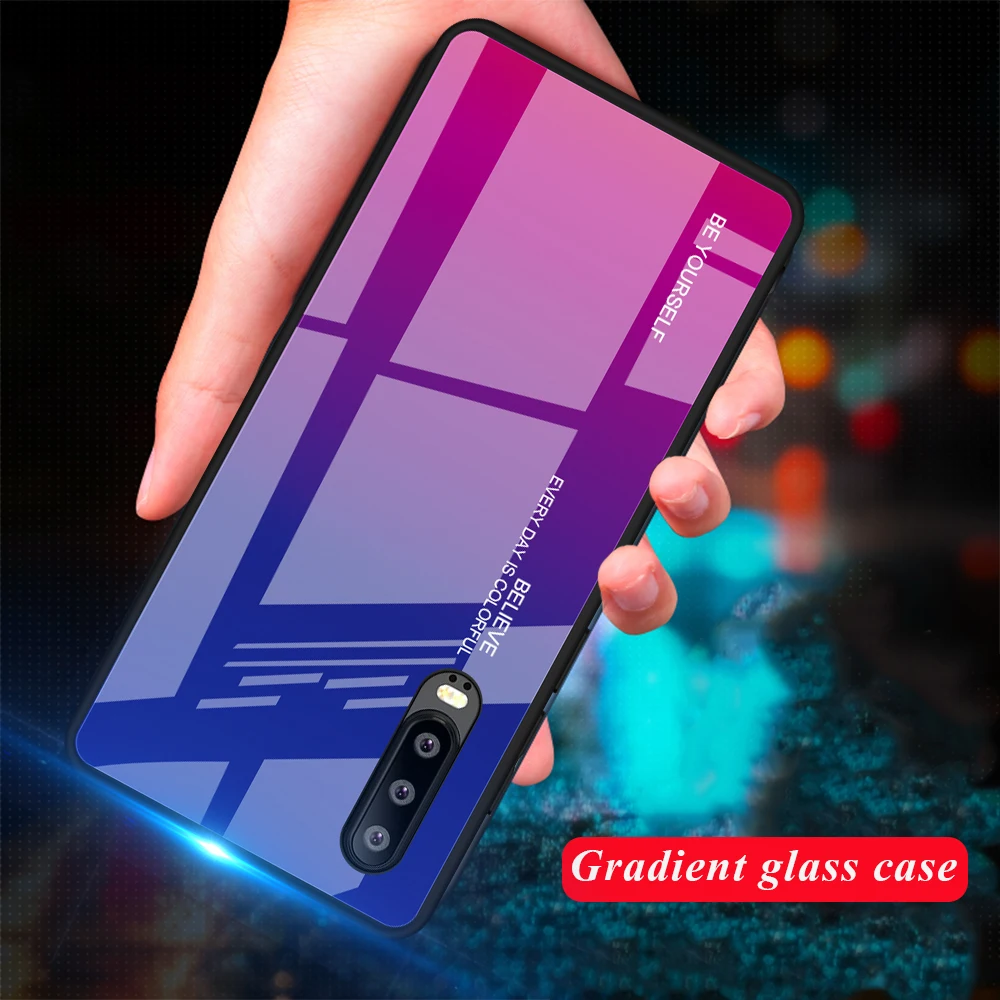 Essager градиентный чехол из закаленного стекла для телефона для huawei mate 20 P30 P20 Pro Lite оболочка задняя крышка для huawei Honor 8X Coque Fundas