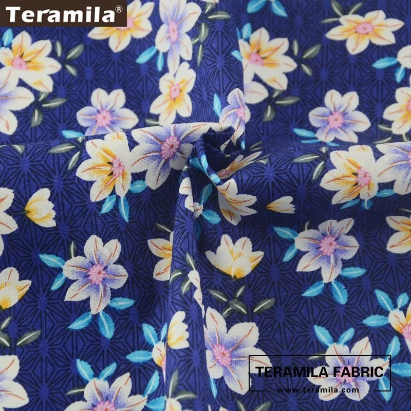 Флюоресцентная ткань из поплина темно синего цвета четверть метра мягкая