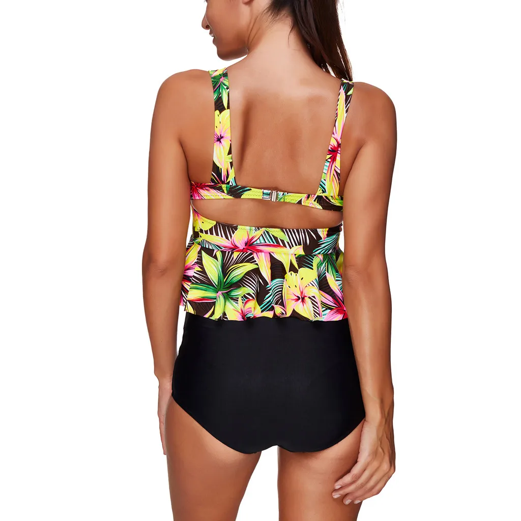 SAGACE костюмы из двух частей гофрированная юбка купальный костюм с рисунком