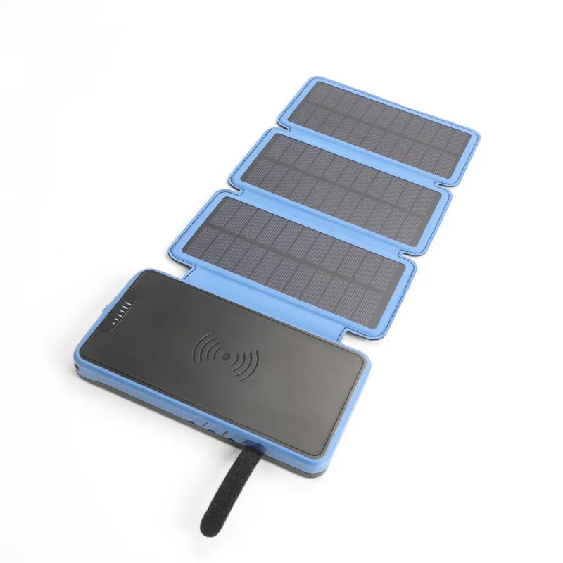 

10000mAh power band Wireless Solar energy Mobile Power Supply Folding Charger wireless charger for iphone 8 X samsung s9 s8 s7