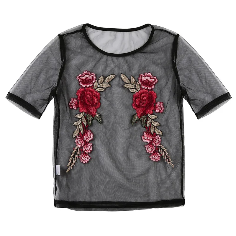 2018 корейские модные летние Для женщин пикантные прозрачные сетчатые Топы