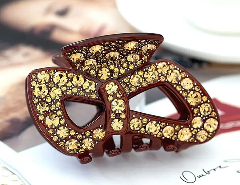 Роскошные акриловые заколки для волос Стразы 2019 4 цвета свадебные аксессуары