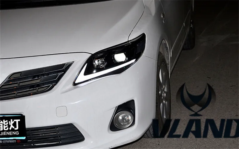 Автомобильные аксессуары от фабрики Vland, Головной фонарь для Toyota Corolla 2011-2013, головной светильник с ксеноновой лампой H7