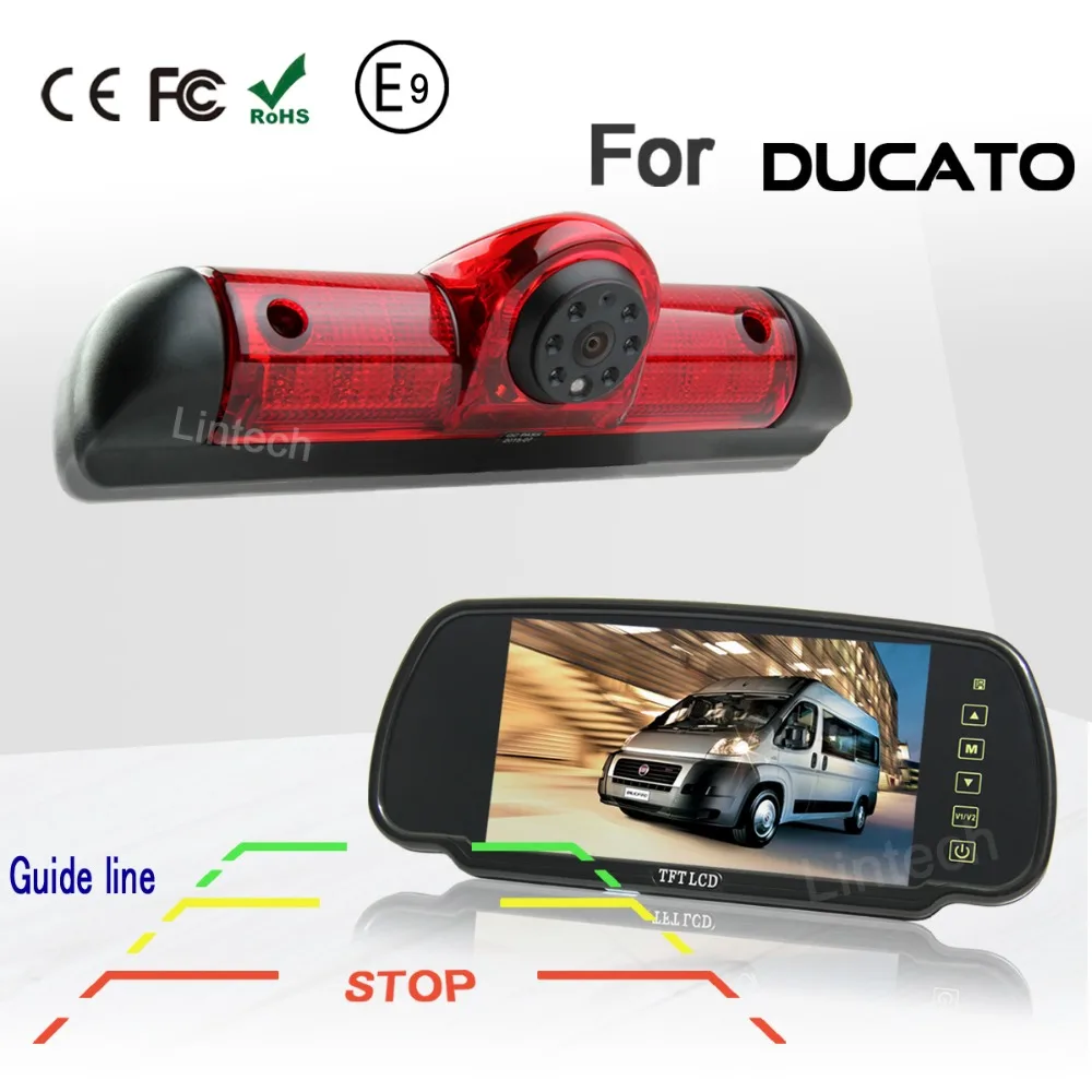 Камера заднего тормоза с направляющей 7 дюймовым зеркальным монитором для