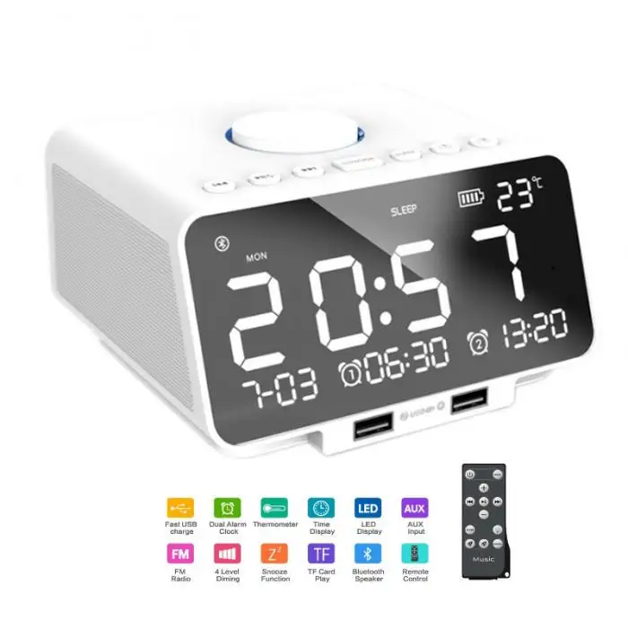 K9 Bluetooth беспроводной динамик стерео сабвуфер для iPhone PC Поддержка AUX TF FM громкой связи Temp будильник с 5," светодиодный экран