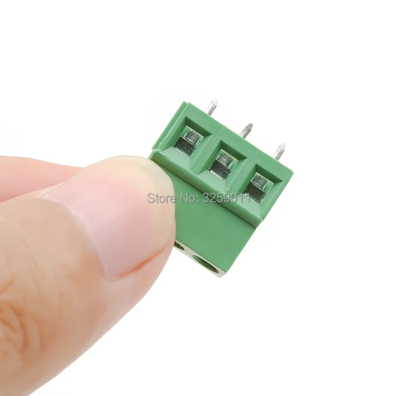 100 шт PCB винт Универсальный клеммный блок разъем шаг 5 0 мм 2PIN 300V 10A KF 128-5.0-3P зеленый