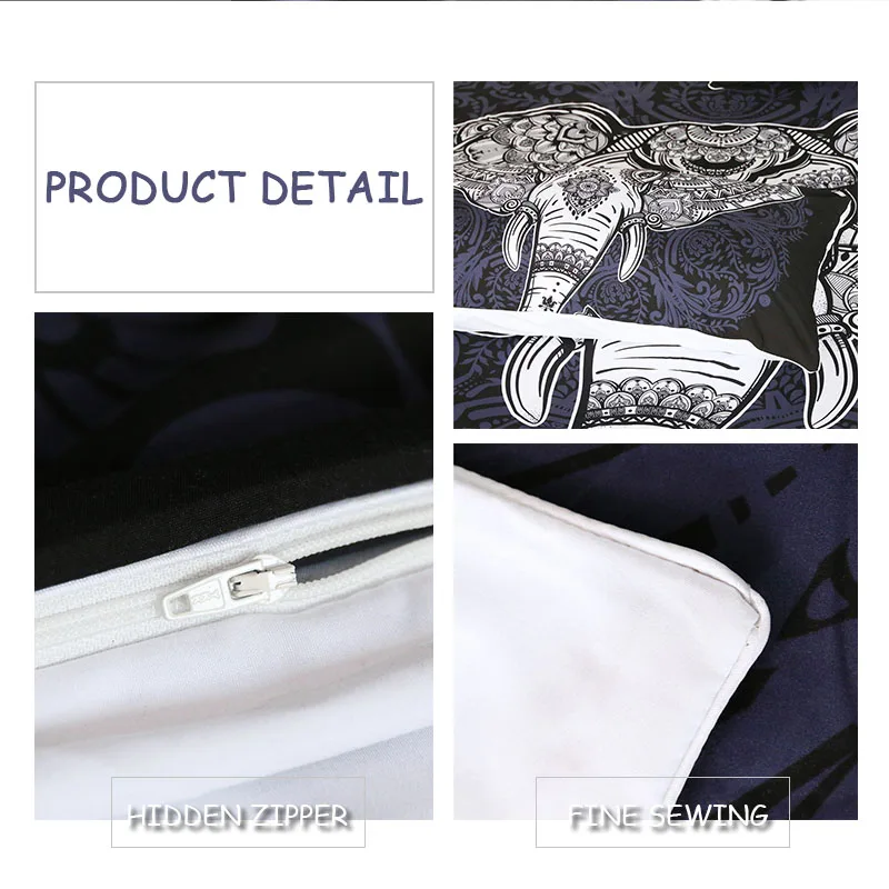 Комплект постельного белья с принтом слона Королевский размер роскошный