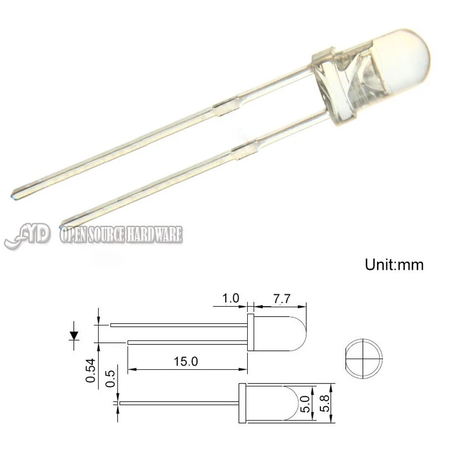 100 шт. 5 мм диодный Оранжевый Светодиодный светильник прозрачные линзы Круглый
