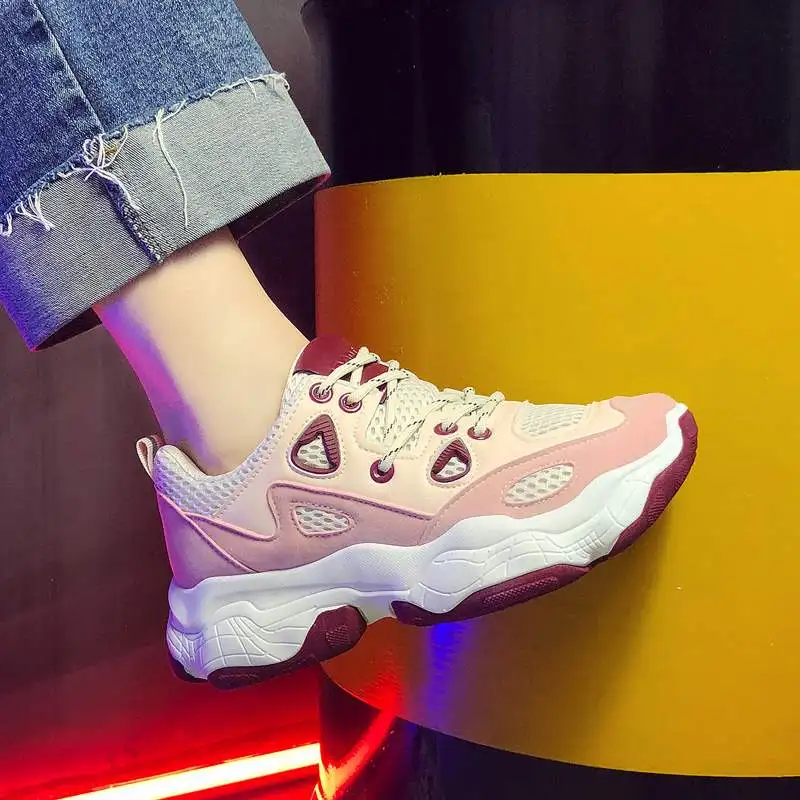 Женские кроссовки на шнуровке Xiaying Smile дизайнерские из полиуретановой сетки