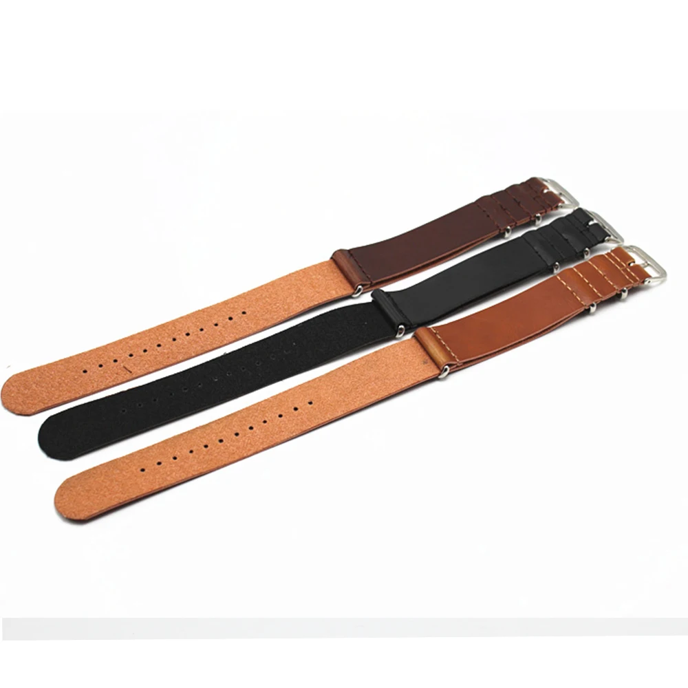 Wristwatch Band For Men Women Watches Straps ZULU Leather Watchbands 18mm/20mm/22mm/24mm Watches Accessories Comfortable Strap