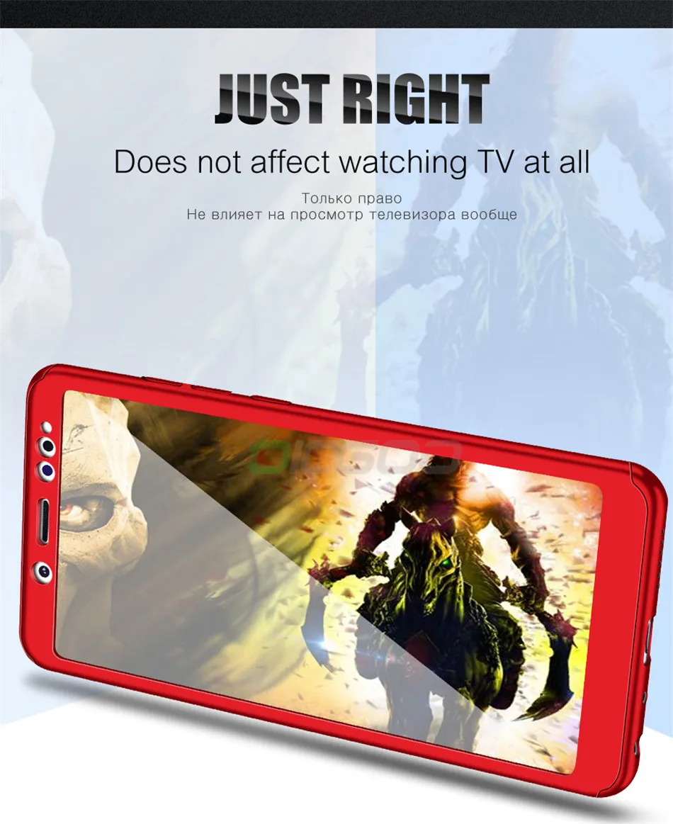 Роскошный 360 чехол OICGOO для Xiaomi Redmi 5 Plus S2 6A 6 Pro Note 5A чехол для телефона s для Redmi Note 5 6 Pro Чехол со стеклом