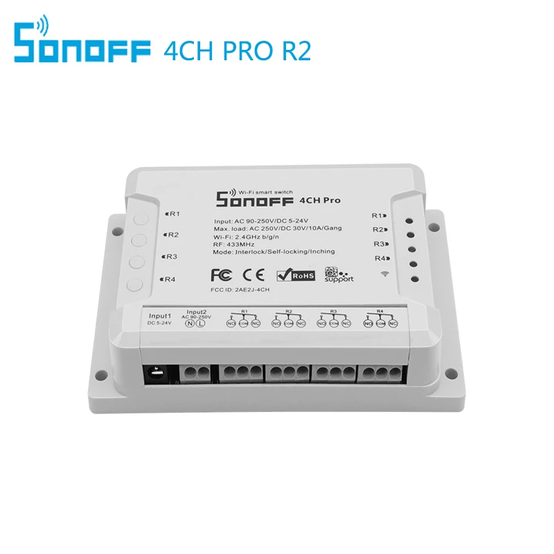 Sonoff 4CH Pro R2 4 канала 433 мГц 2.4g WiFi Smart коммутатор для умного дома автоматизации модуль