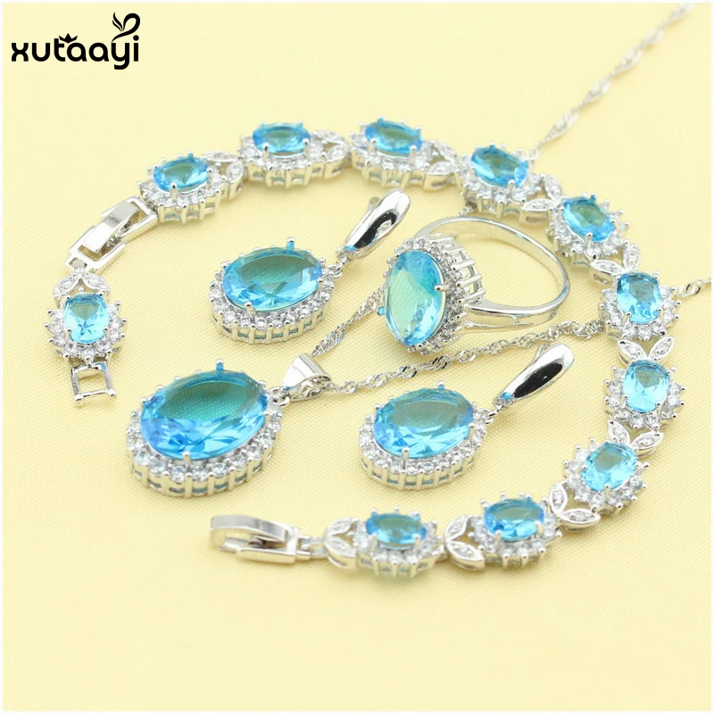 Женский комплект из колье серёг и браслета серебра 925 пробы|jewelry sets for women|fashion jewelry